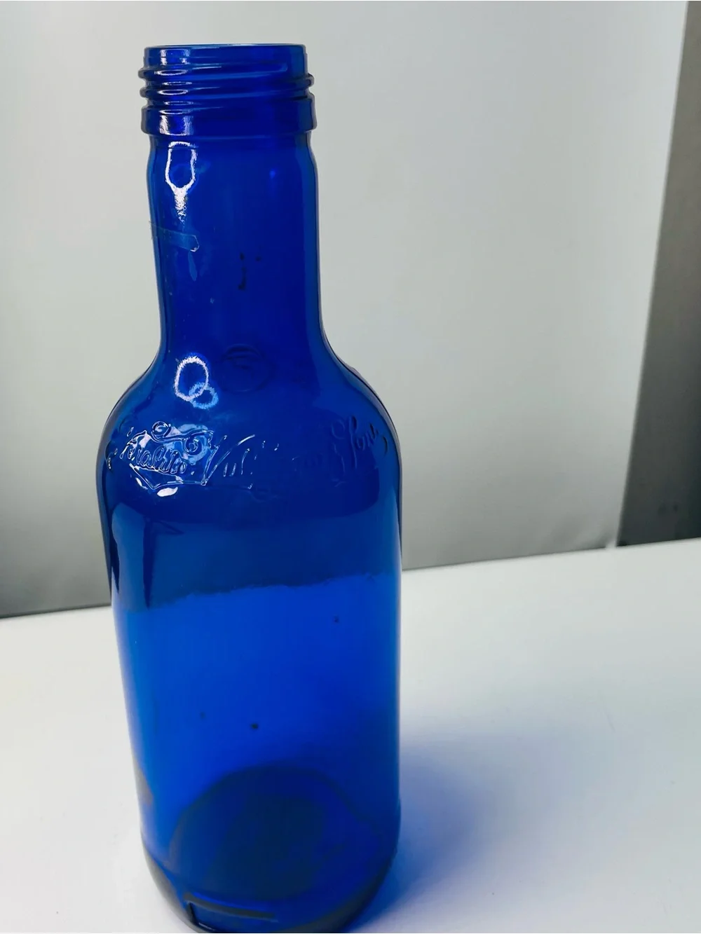 Cobalt Blue Decorative Glass Bottle - Brand Unspecified